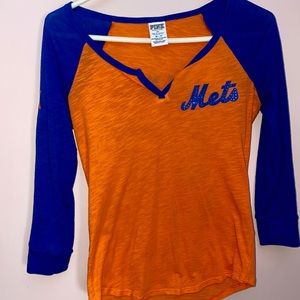Pink Mets Long Sleeve Tee